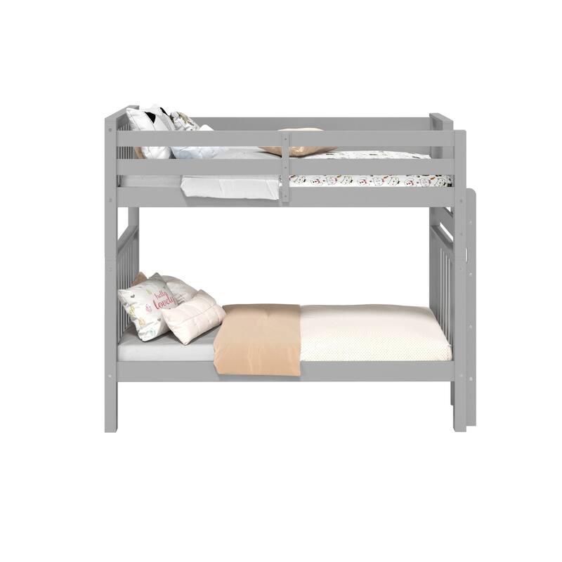 Taylor & Olive Trillium Tall Twin over Twin Bunk Bed with End Ladder