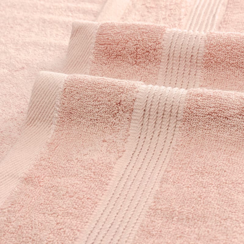 Soft Bath Towels, 2 Pack Stripes Large Bathroom Towels Set Highly Absorbent Towels for Bathroom 28" x 56" - Pink