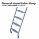 preview thumbnail 3 of 6, Silver Metal Twin over Full Bunk Bed with Diamond-Shaped Rungs, Full-Length Guardrails