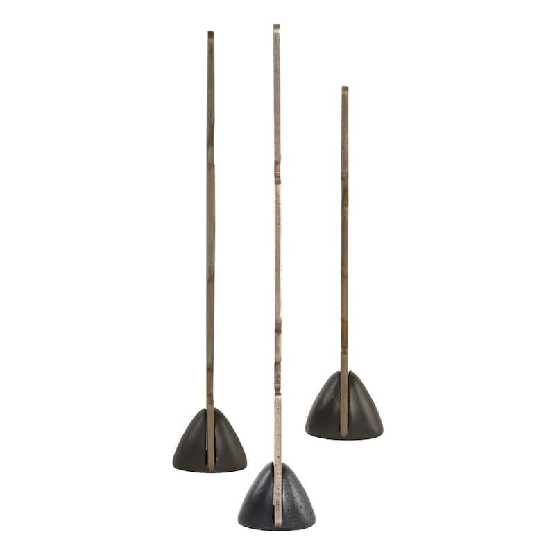 Abstract Geometric Silhouette Sculptures - 18" - Bronze Finish - Set of 3