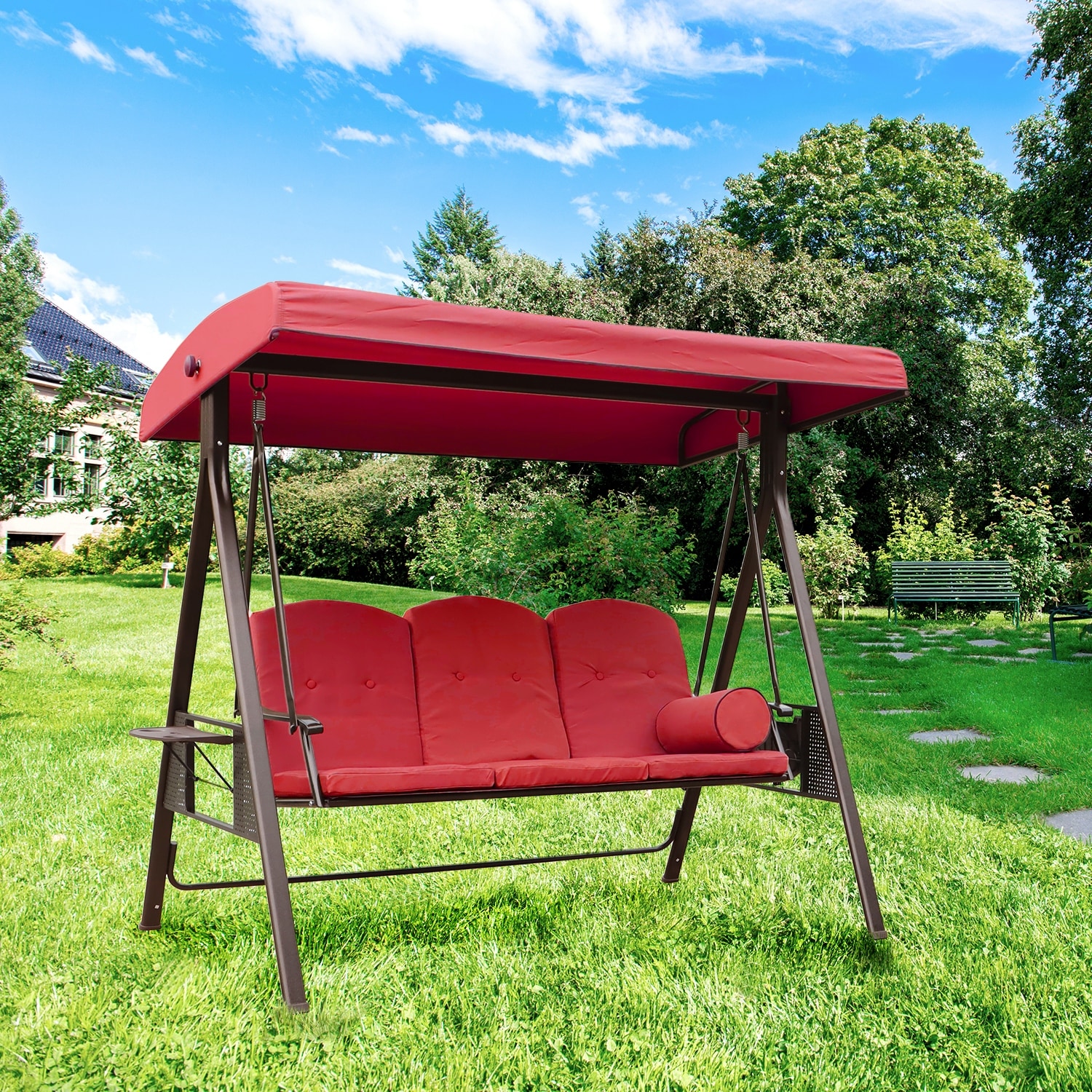 Red deals patio swing