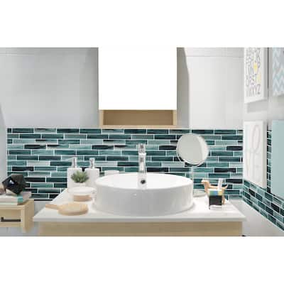 The Tile Life Island Antigua 12x12 Polished Glass Brick Mosaic Backsplash & Wall Tile