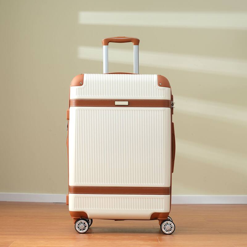 3 Piece Hardside Lightweight Luggage Sets with Double Spinner 8 Wheels and TSA Lock