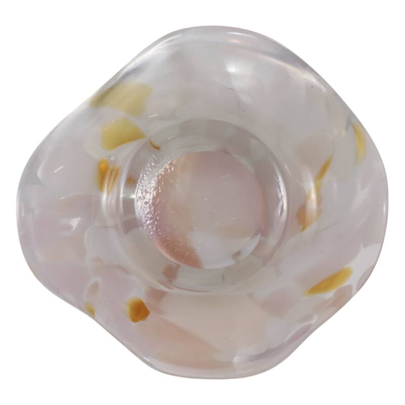 Glass Decorative Bowl Wavy Freeform Silhouette Home Decor - 9" Yellow - 9.5" x 7.5" x 2.75"