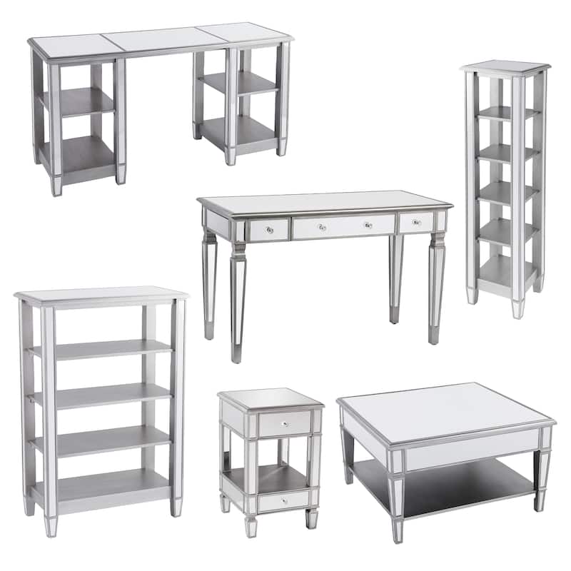 SEI Furniture Wheaton Square Mirror Coffee Table with Shelf