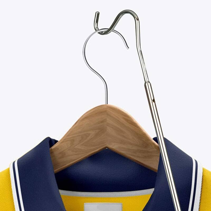 Hold N’ Storage Heavy Duty Closet Pole Reacher Hanger Extender with Hook - 2.75 to 5 ft