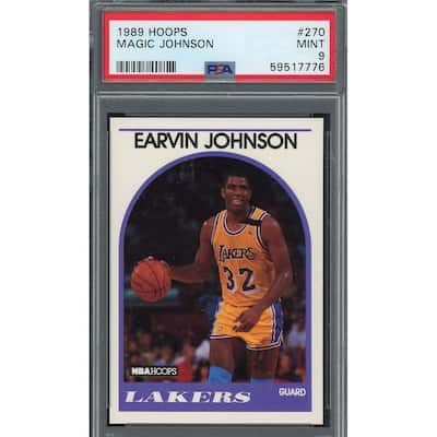 Magic Johnson 1989 Hoops Basketball Card #270 Graded PSA 9 - 8'6" x 11'6"