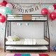 preview thumbnail 1 of 16, Modern Twin over Full Bunk Bed with Wooden Decoration and Safety Guardrail and Convenient Trundle Black