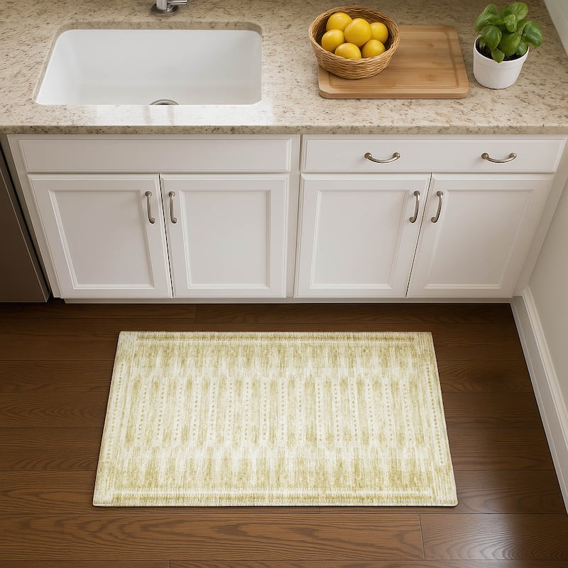 Premium Washable Super Soft Striped Ombre Mayfield Rug - Gold - 1'8" x 2'6"