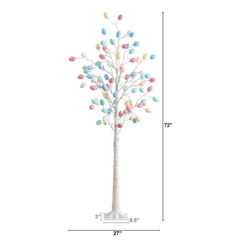 6-ft Pre-Lit Artificial Easter Twig Tree with 96 Egg Shaped LED