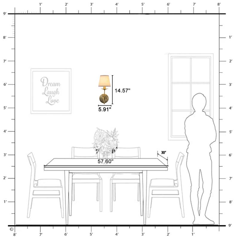 Antique Bronze Finish Wall Sconce with Trapezoid Linen Shade