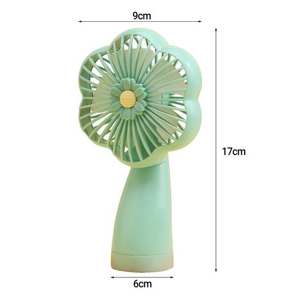 Electric Fan Flower Shape Flashlight Function With Led Pocket Size