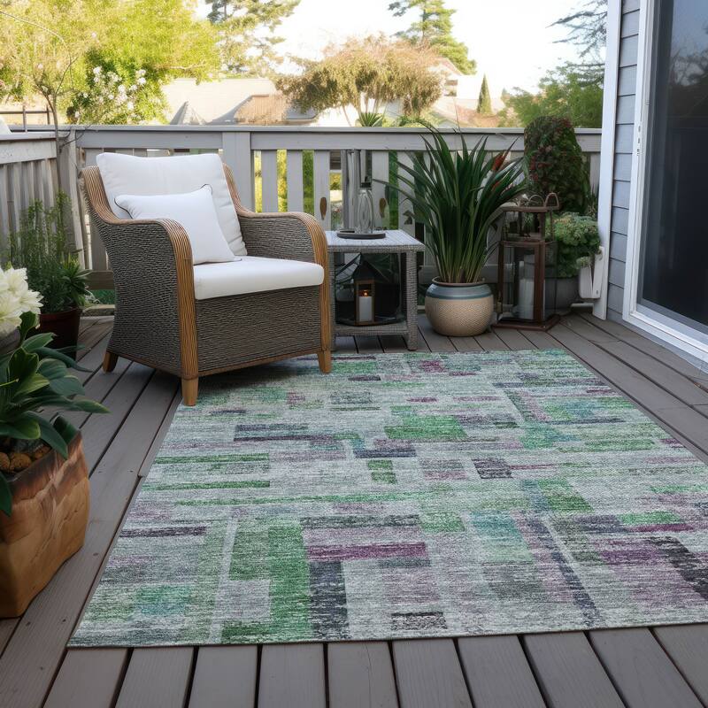 Machine Washable Indoor/ Outdoor Contemporary Chantille Rug