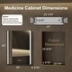 preview thumbnail 14 of 32, Rail Aluminum Recessed/Surface Mount Bathroom Medicine Cabinet with Mirror, Adjustable Brightness, Defogging & USB Port