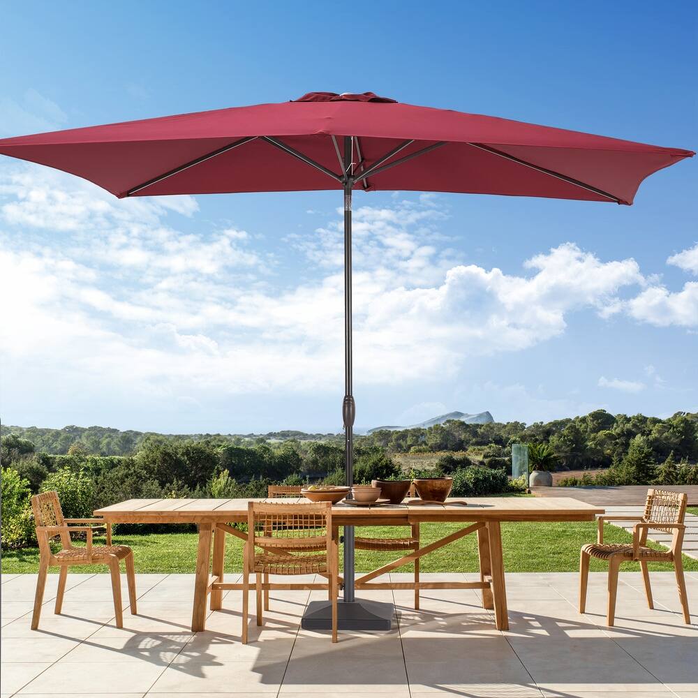 BONOSUKI 6x9FT Patio Market Umbrellas Table Umbrella with Tilt Button