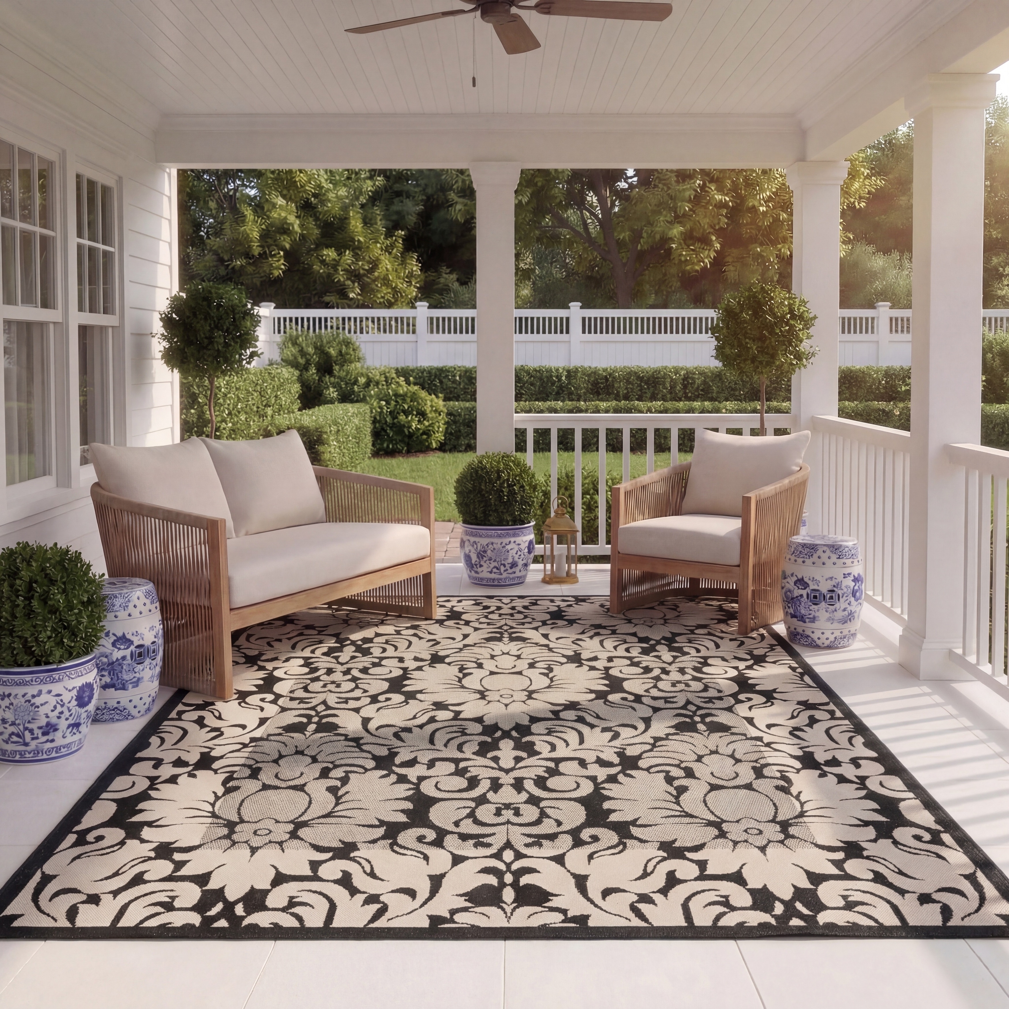 SAFAVIEH, Courtyard Foelke Indoor/ Outdoor Patio Backyard Rug