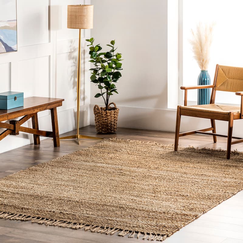 Nuloom Handmade Benavides Tassel Area Rug - 5' x 8' - Tan - Rectangle