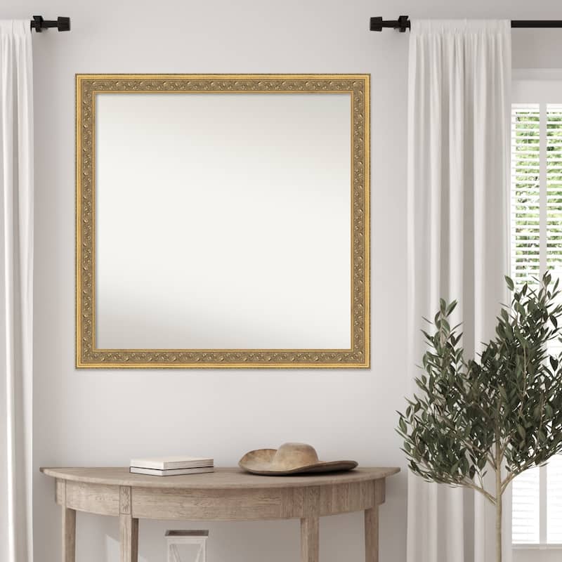 Carter Dark Gold Non-Beveled Wood Framed Wall Mirror - Carter Dark Gold