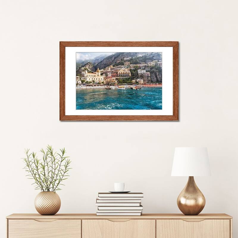 iCanvas "Low Angle View of Positano from The Sea, Amalfi Coast, Campania, Italy" by George Oze PFA