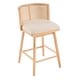 preview thumbnail 8 of 29, Christopher Knight Home - Talia Scandinavian Upholstered Wooden Counter Stool Set - Bar Chairs with Rattan Backrest