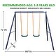 preview thumbnail 2 of 5, Roomfitters Two Station Metal Swing Set for Outdoor Backyard Fun, Stable A-Frame Design for Active Play, Blue