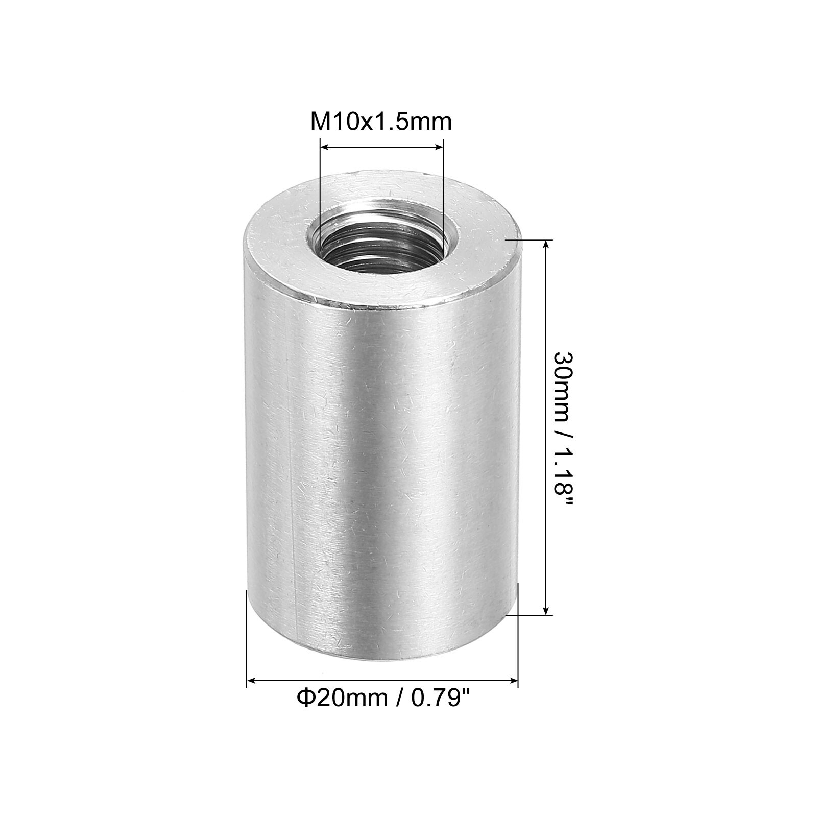 Round Connector Nuts, Coupling Nut Sleeve Rod Bar Stud Nut for Bracket