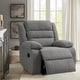 preview thumbnail 23 of 101, Overstuffed Cotton Corduroy Manual Pushback Recliner with Wide Armrest Grey/1-Piece