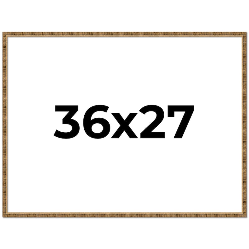 36x27 Frame Black Real Wood Picture Frame Kingsley Gold Distressed Photo Frame with UV Acrylic Foam Board Backing &