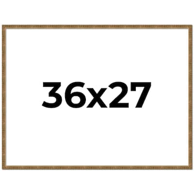 36x27 Frame Black Real Wood Picture Frame Kingsley Gold Distressed Photo Frame with UV Acrylic Foam Board Backing &