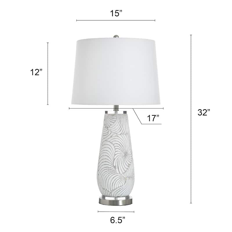 StyleCraft Poly Table Lamp - Glina Silver - White Shade