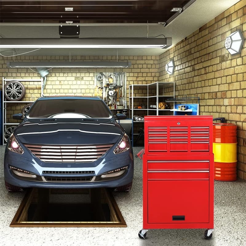 Rolling Tool Chest with Wheels Garage Storage Cabinet Tool Box - 13"D x 26.8"W x 42.1"H