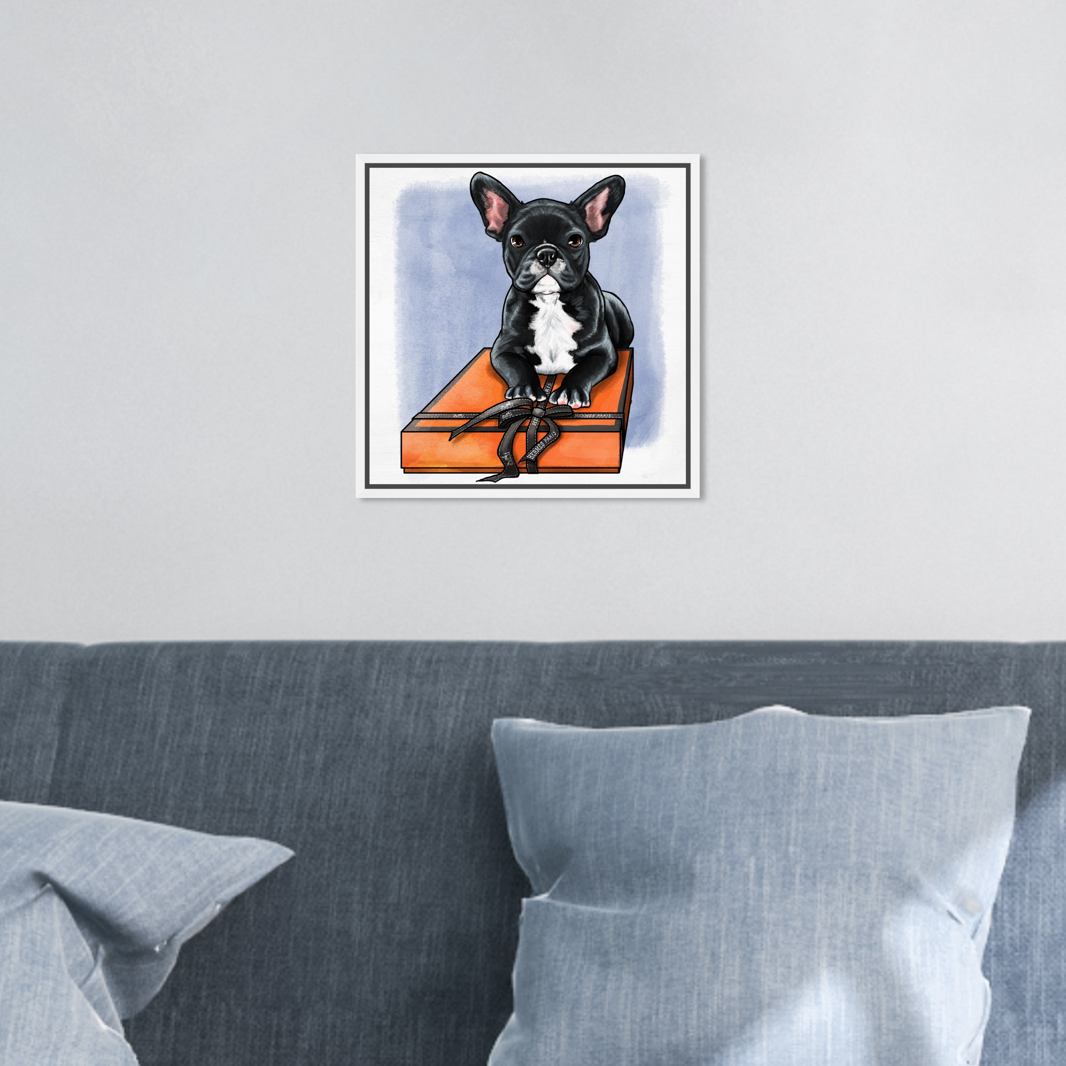 Black Orange 30 x 30 Fashion and Glam Wall Art Canvas Prints 'Treasure Box Frenchie II' Home Décor The Oliver Gal Artist Co 