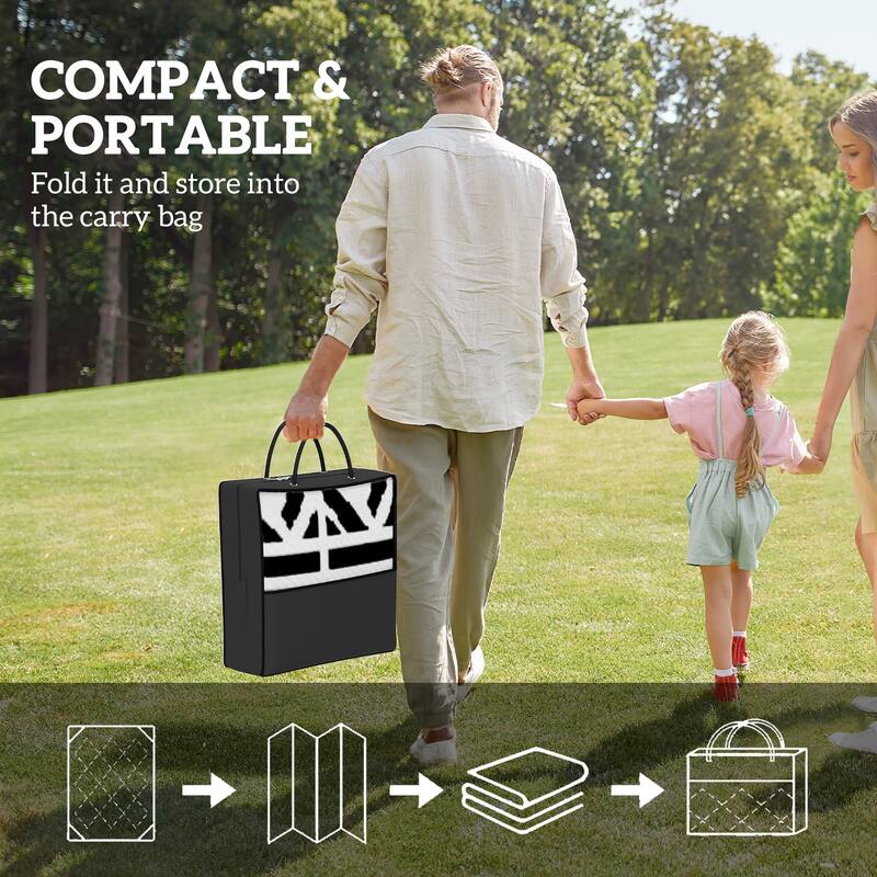 Reversible Outdoor Rug with Carry Bag Foldable Picnic Blanket for Camping, RV Trips, Beach, and Backyard Use