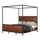 Christopher Knight Home - Alice Modern PU Upholstered King Canopy Bed Frame with Iron Legs