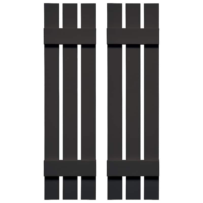 Builders Edge, Standard Three Board Spaced, Board-n-Batten Shutters, Includes Matching Installation Spikes (Per Pair)