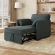 preview thumbnail 1 of 23, Roomfitters Convertible Sofa Bed, 3 in 1 Sleeper Chair with Adjustable Backrest and Thick Cushions, Linen Frame Grey