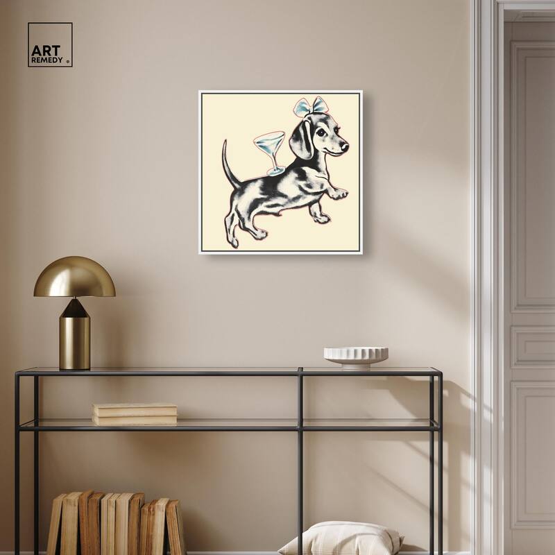 Martini Pup II Canvas by Art Remedy