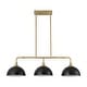 preview thumbnail 20 of 23, Potlid 3-Light Industrial Gold Linear Dome Pendant Lights for Kitchen Island/Dining Table