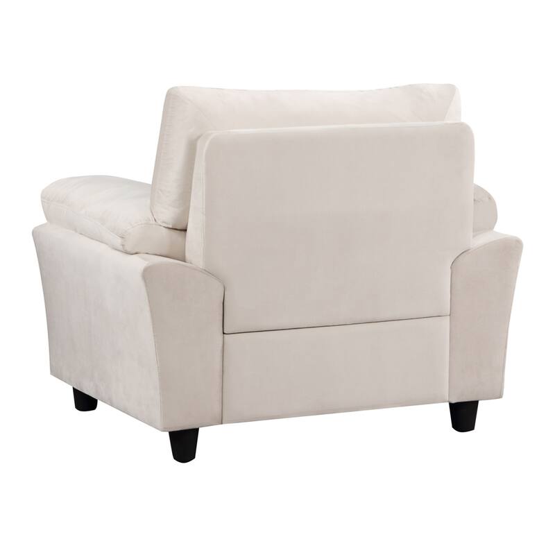 Mid-century Modern Upholstered Velvet Sofa Set with Armchair, Loveseat, 3-Seater Sofa