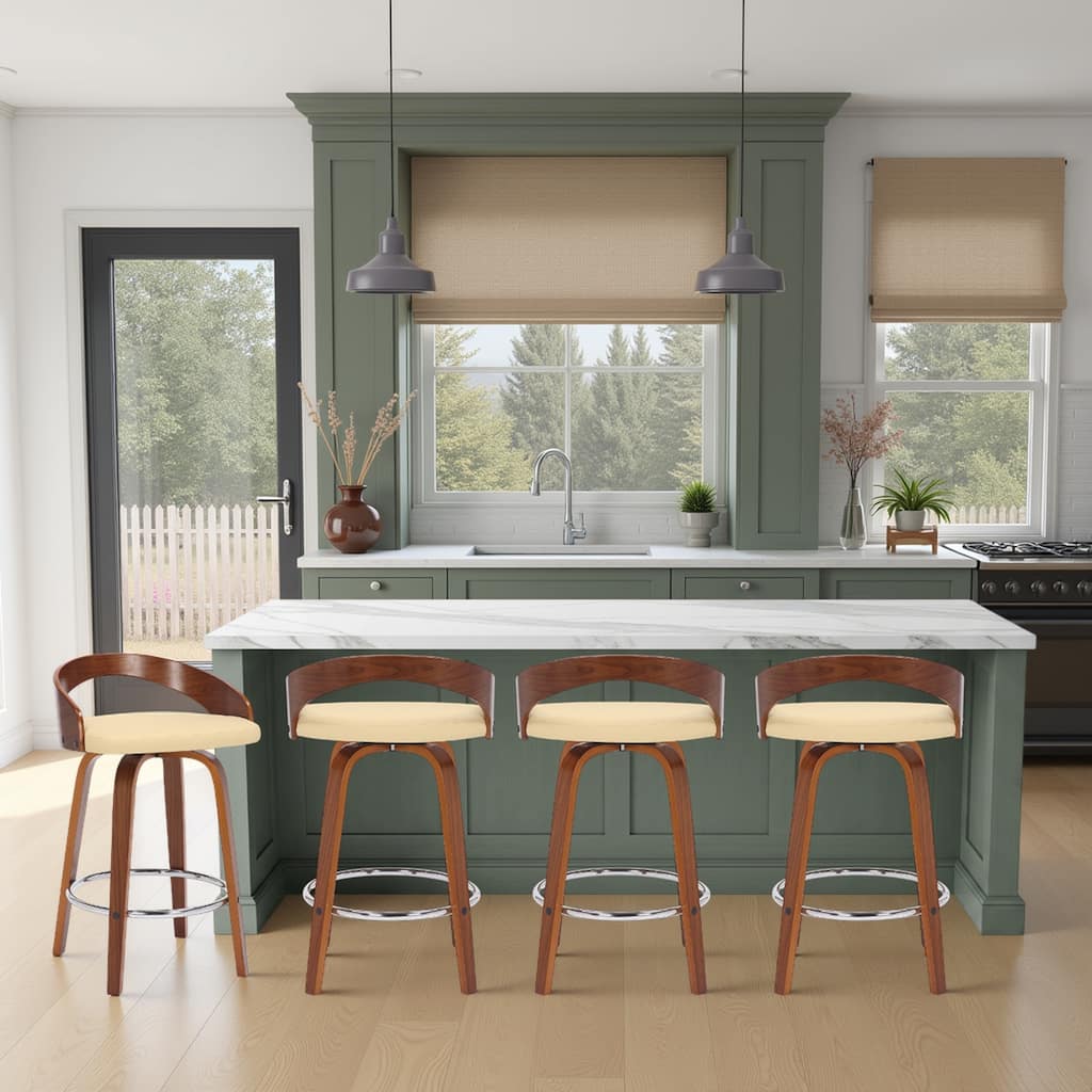 Carson Carrington Solavagen Mid-Century Modern Swivel Counter or Bar Stool