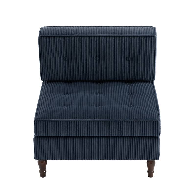 Modular Corduroy Armless Chair Upholstered Lounge Sofa