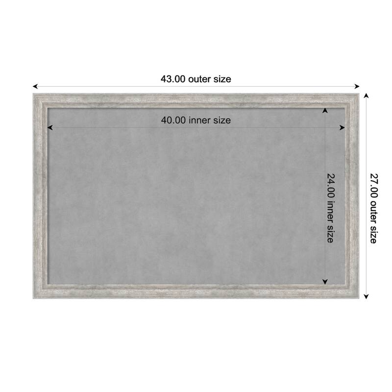 Amanti Art Angled Silver Framed Magnetic Board - Board Size 40x24