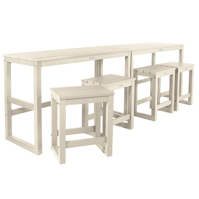 HIGHWOOD Monroe Modern Counter Height Balcony Stool/Table 6-Piece Set - Whitewash