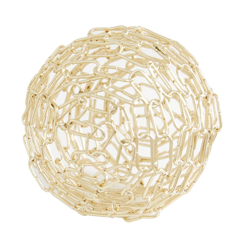 Metal Geometric Decorative Sculpture - Set of 3 Gold - CosmoLiving by Cosmopolitan