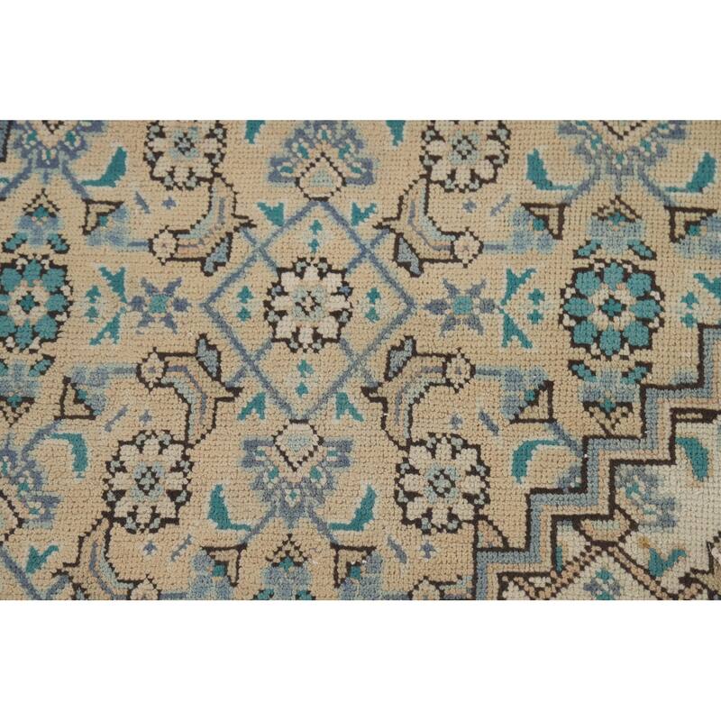Geometric Tabriz Persian Area Rug Handmade Oriental Pink Wool Carpet - 8'4"x 11'5"