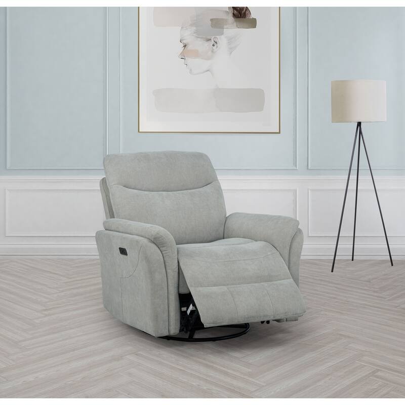 Adler Upholstered Power Swivel Glider Recliner