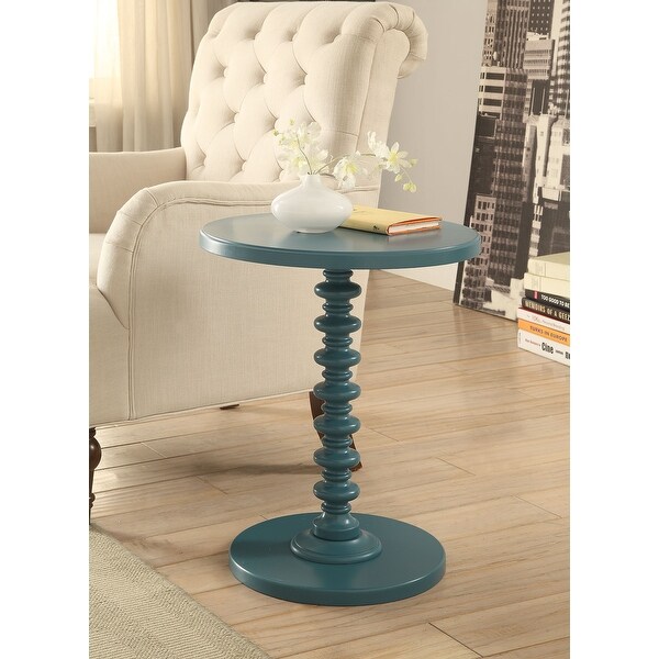 Side Table In Red - Mdf, Solid Wood Leg Red