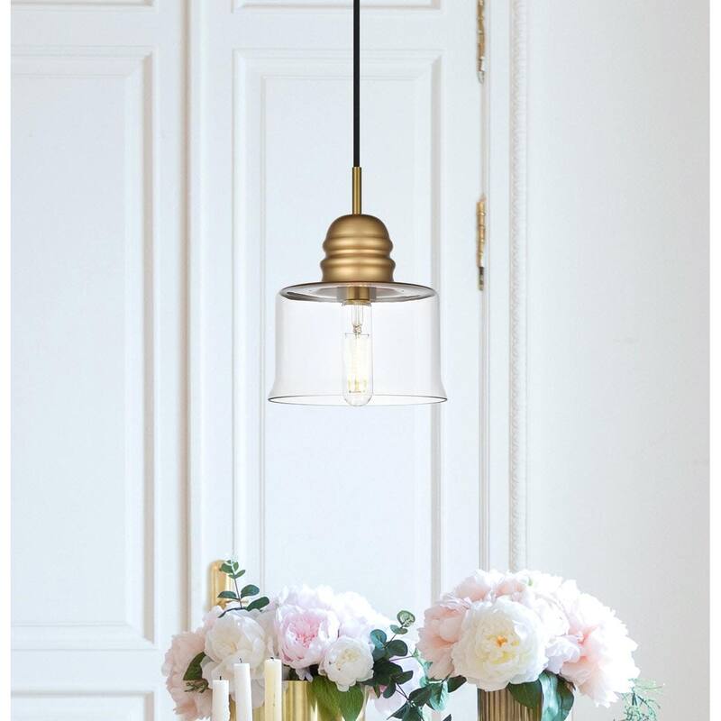Elegant Lighting Kenna Single Light 7" Wide Mini Pendant with Clear
