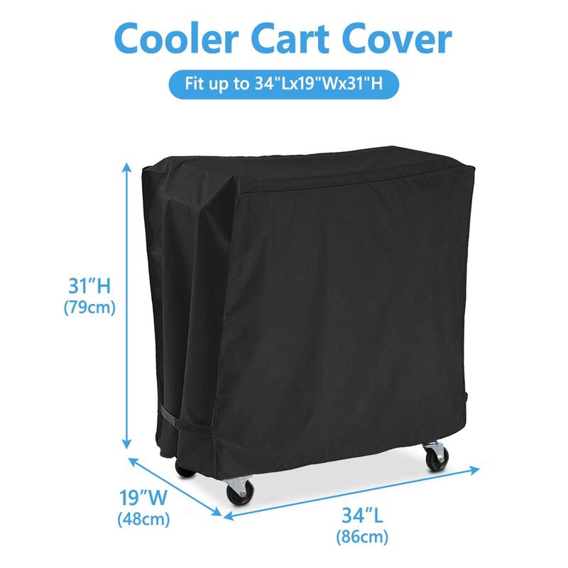 Patio Cooler Cart Cover，Patio Ice Chest Protective Covers for Outdoor Bar Cart - 34"Wx31"Lx19"H