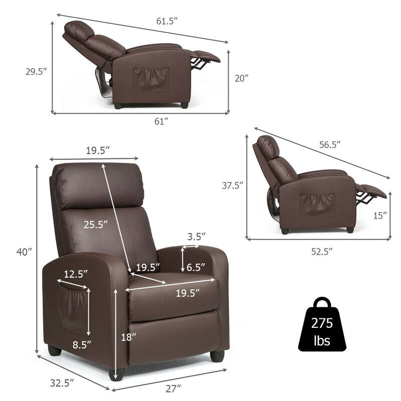Comfortable Recliner Massage Chair for Living Room with Side Pocket